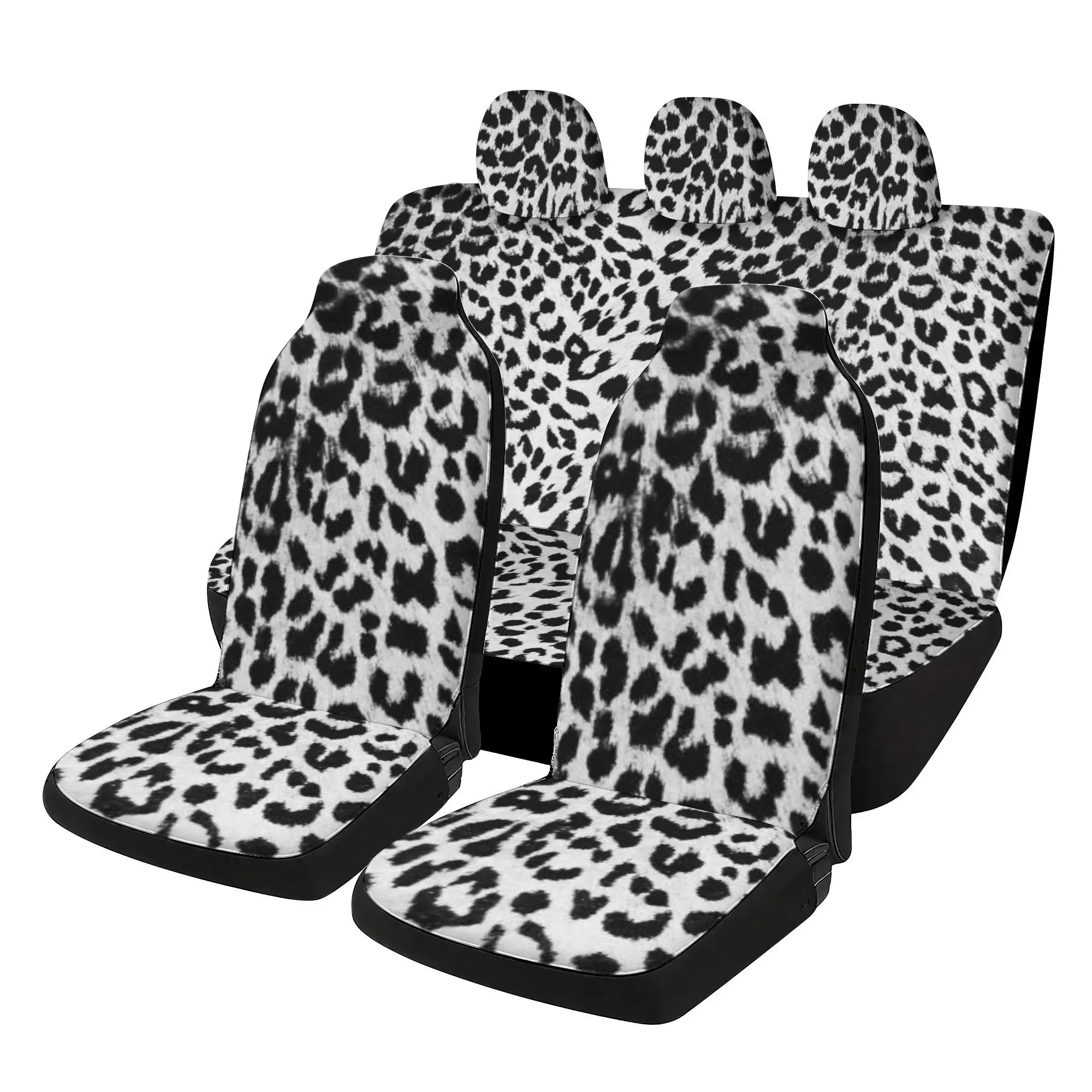 Leopard Print Design Seat Cover Set | Suitable For Five-Seater Vehicles, Fits Both Men And Women, Driving Comfort, Car Interior