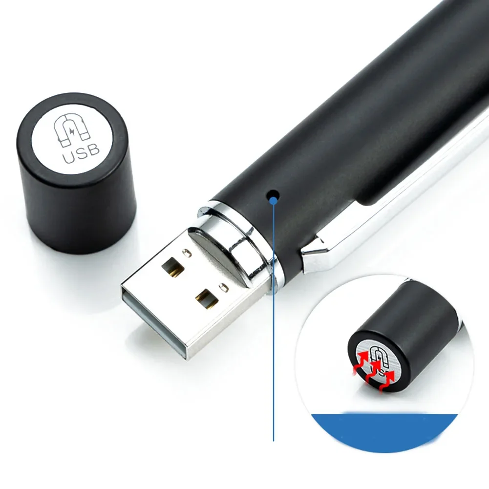 Handy Pen Light USB Rechargeable Pen Clip Light Mini Nursing Flashlight LED Torch Lamps Button Switch Daily Lighting