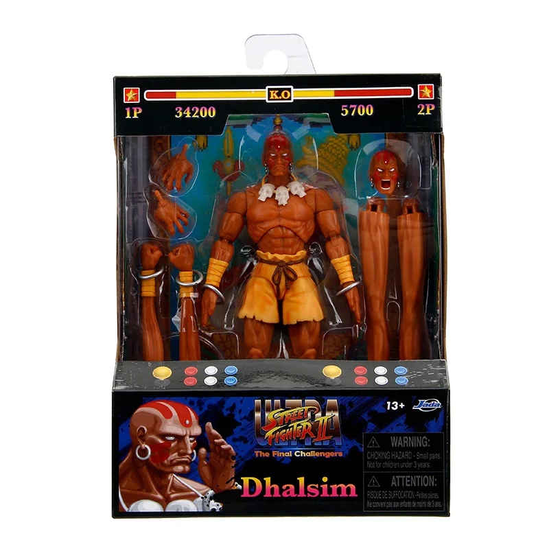 

Jada Toys Street Fighter 2 1/12 Dalsim с длинной рукой, 6 дюймов, можно использовать для практической коллекции экшн-моделей