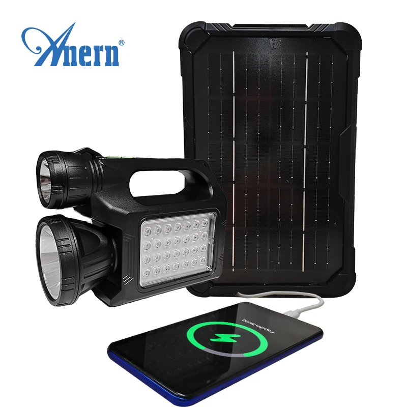 

4500mAh Solar Power Bank Portable Hand Light with USB Charger 8-10H Lighting 3.5V Solar Panel Input Emergency Camping Light