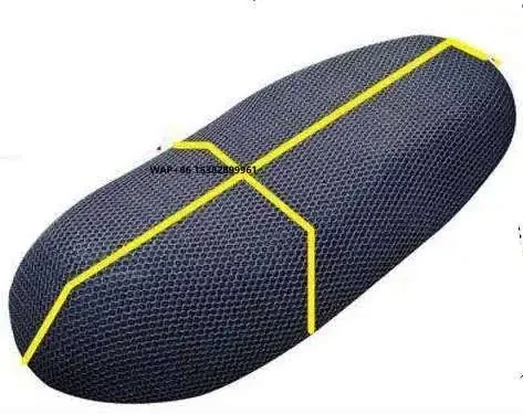 

3D Black Motorcycle Scooter Net Seat Cover Breathable Polyester Mesh Protector Insulation Cushion Available in S M L Sizes