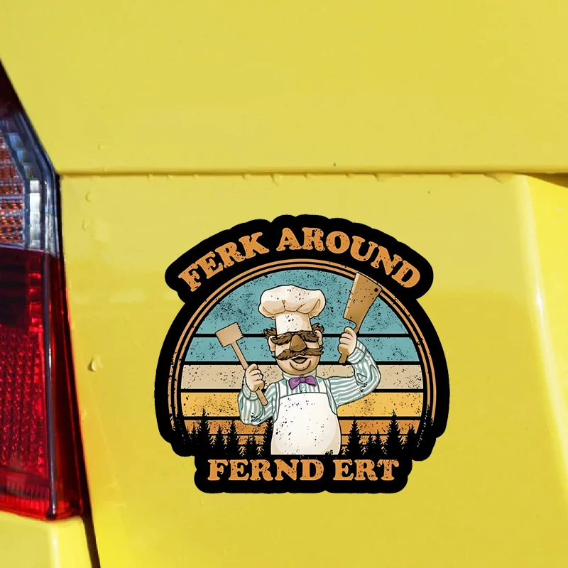 Swedish Chef Embraces Adventure - High-Quality, Weatherproof Car Stickers for Cars, Laptops, Water Bottles & More