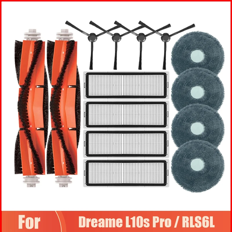 Запчасти для пылесоса Dreame L10s Pro / RLS6L / Xiaomi S10 + основная щетка боковая щетка Hepa фильтр Швабра тканевые аксессуары