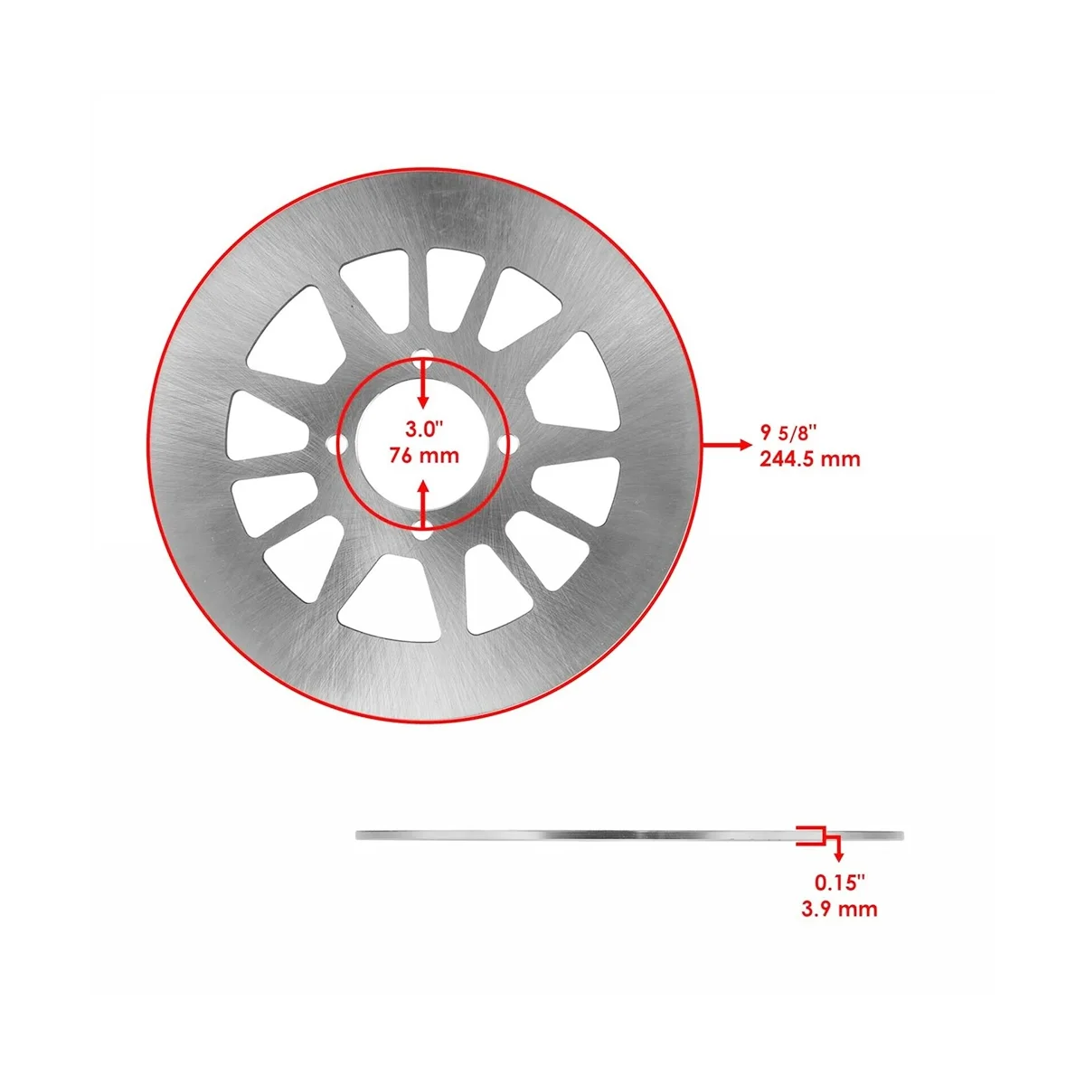 Rear Brake Disc Rotor Fits for Yamaha Warrior 350 YFM350X 1990-2004 3GD-2582W-00-00