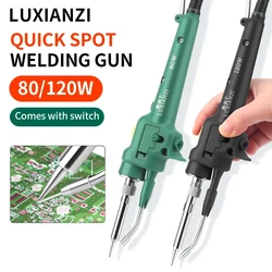 LUXIANZI Internally Heated Soldering Iron Gun 80/120W Hand-held Straight Handle Automatically Send Tin Welding Repair Tool Kit