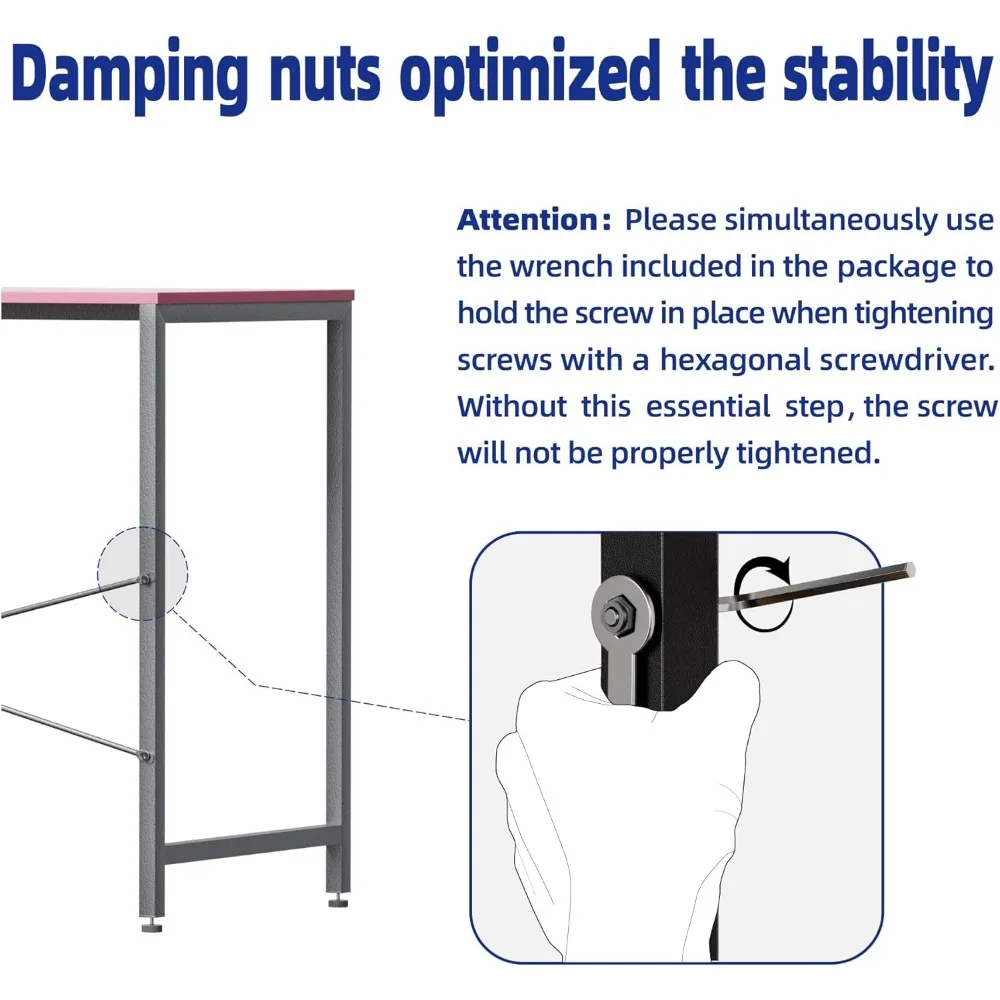 47 Inch Computer Desk for Small Spaces with Storage Bag, Home Office Work Desk with Headphone Hook