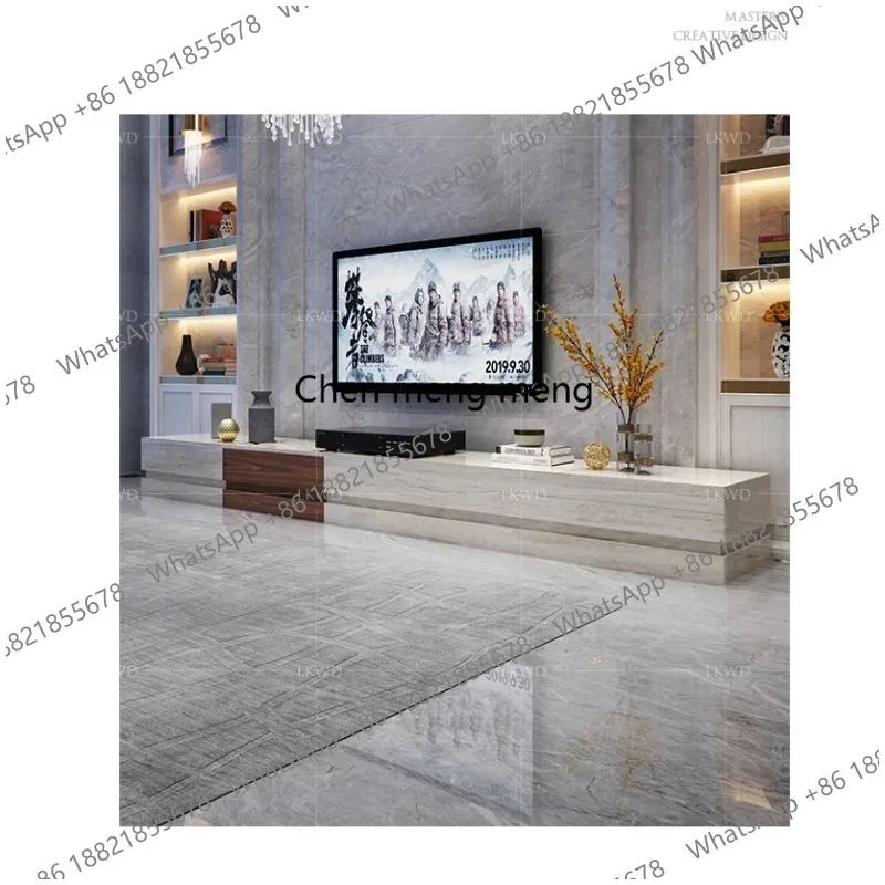 

Modern Natural cave stone white hole carved TV cabinet and tea table combination set low cabinet floor cabinetS-103G