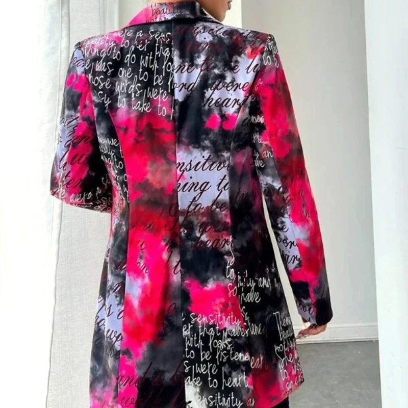 Fashion Casual Blazer Women Non Positioning Printed Suit Thin Coat Ropa Mujer Colorful Blazers New Y2k Jacket Women Clothing