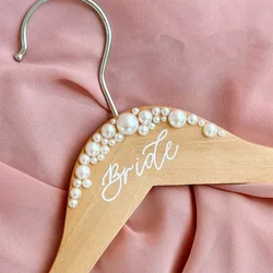 Percha de perlas de madera para vestido de novia, decoración para despedida de soltera, despedida de soltera, regalo para señora