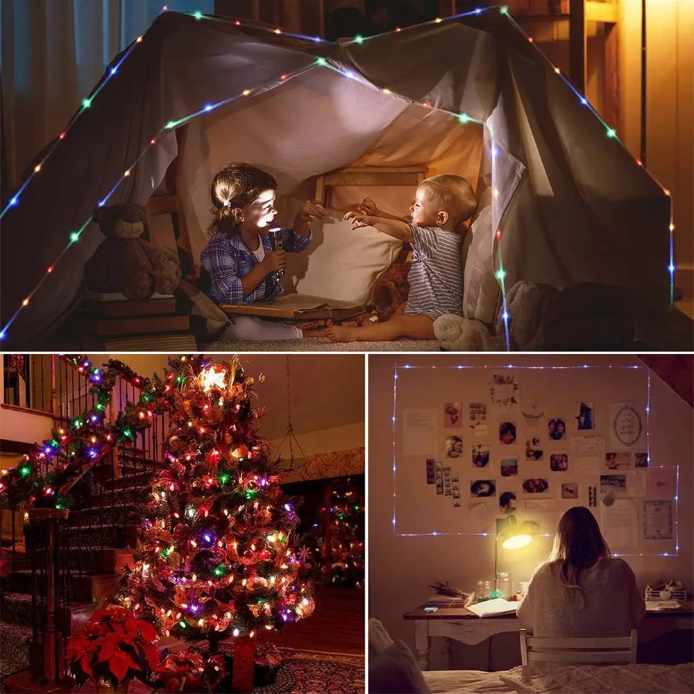 Outdoor Solar Lights Garland Rope String Lights 7-32M LED Garden Garland Waterproof Tube Lamp for Garden Christmas Decoration