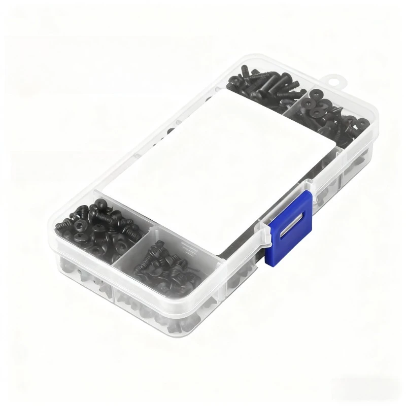 720Pcs Set Sekrup M3 M3X4/6/8/10/12, Baja Paduan Allen Hexagon Hex Socket cap Button & Flat Head Screws Assortment Kit untuk drone