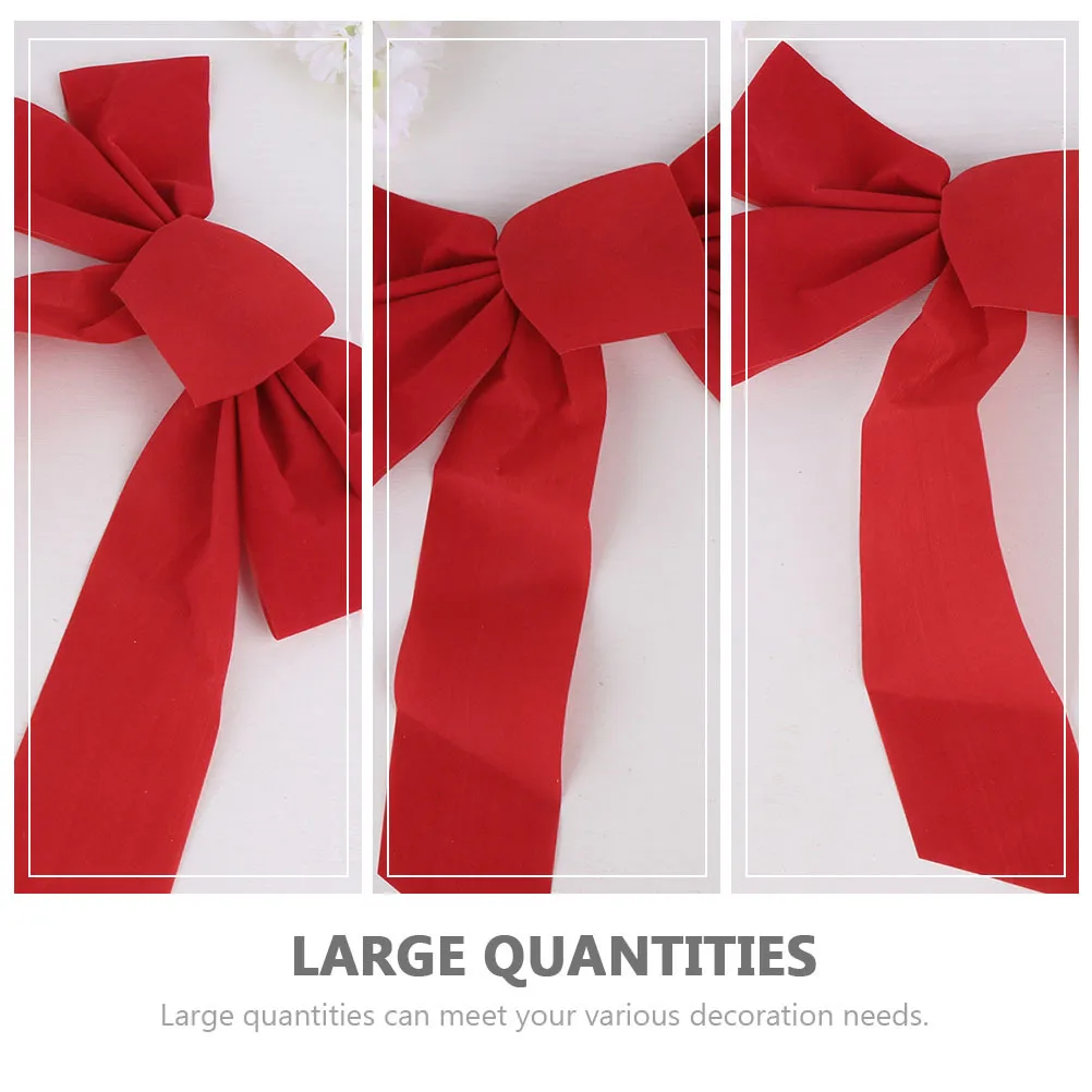 

12Pcs Bowknot Ornament Red Christmas Tree Decor Eco-Friendly Reusable Xmas Party Decor Supplies Christmas Bowknot