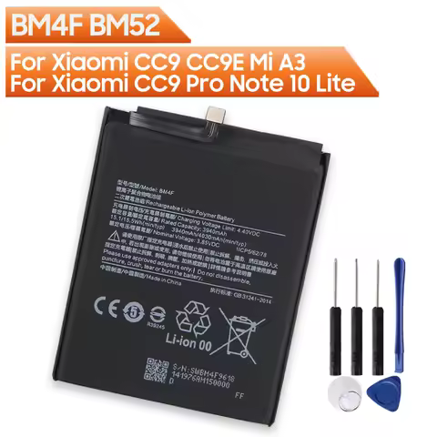 Replacement Phone Battery BM4F BM52 For Xiaomi CC9 CC9E Mi A3 Xiaomi CC9 Pro Xiaomi Note 10 Lite Rechargeable Battery With Tools