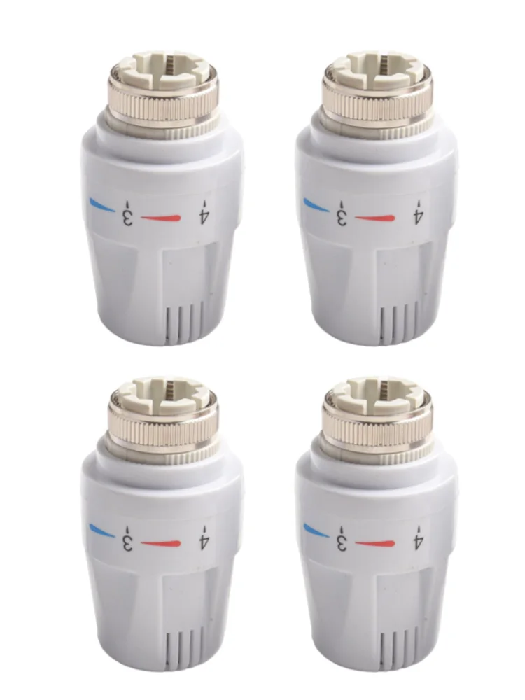 4pcs Thermostatic Thermostatic Radiators Head Adjustable Valve Heating Anti Freeze Protection Temperature Regulation M30x1.5