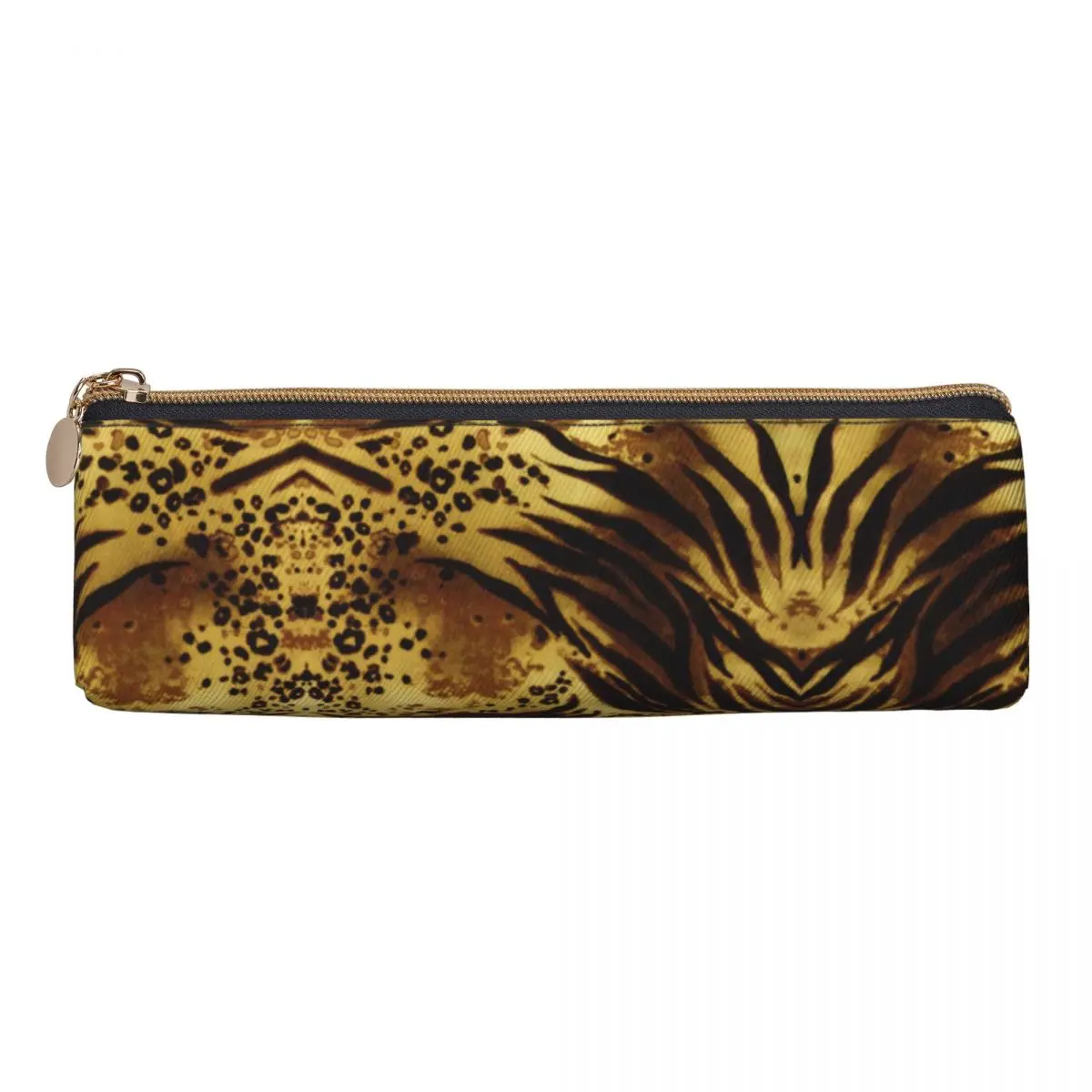 Cheetah Brown Pencil Case Animal Print Triangle Pencil Pouch Boy Girl Aesthetic College School Pencil Cases Supplies