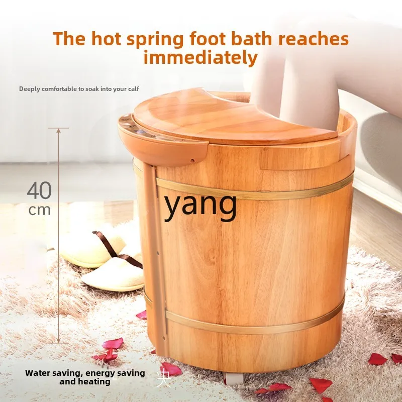 حوض غسيل القدم CX للنساء بدرجة حرارة ثابتة، دلو نقع القدم الخشبي، قطعة أثرية منزلية