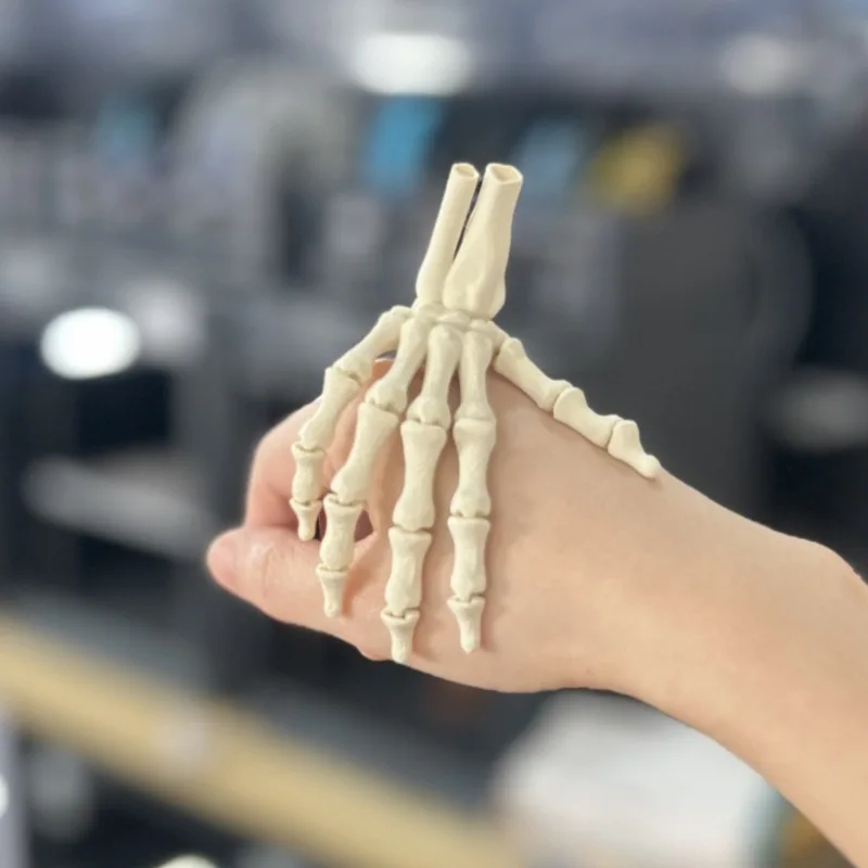 3D Printed Skeleton Hand Creative Movable Skeleton Figurines Crafts Fidget Toys Halloween Home Decor Desktop Ornament for Gifts