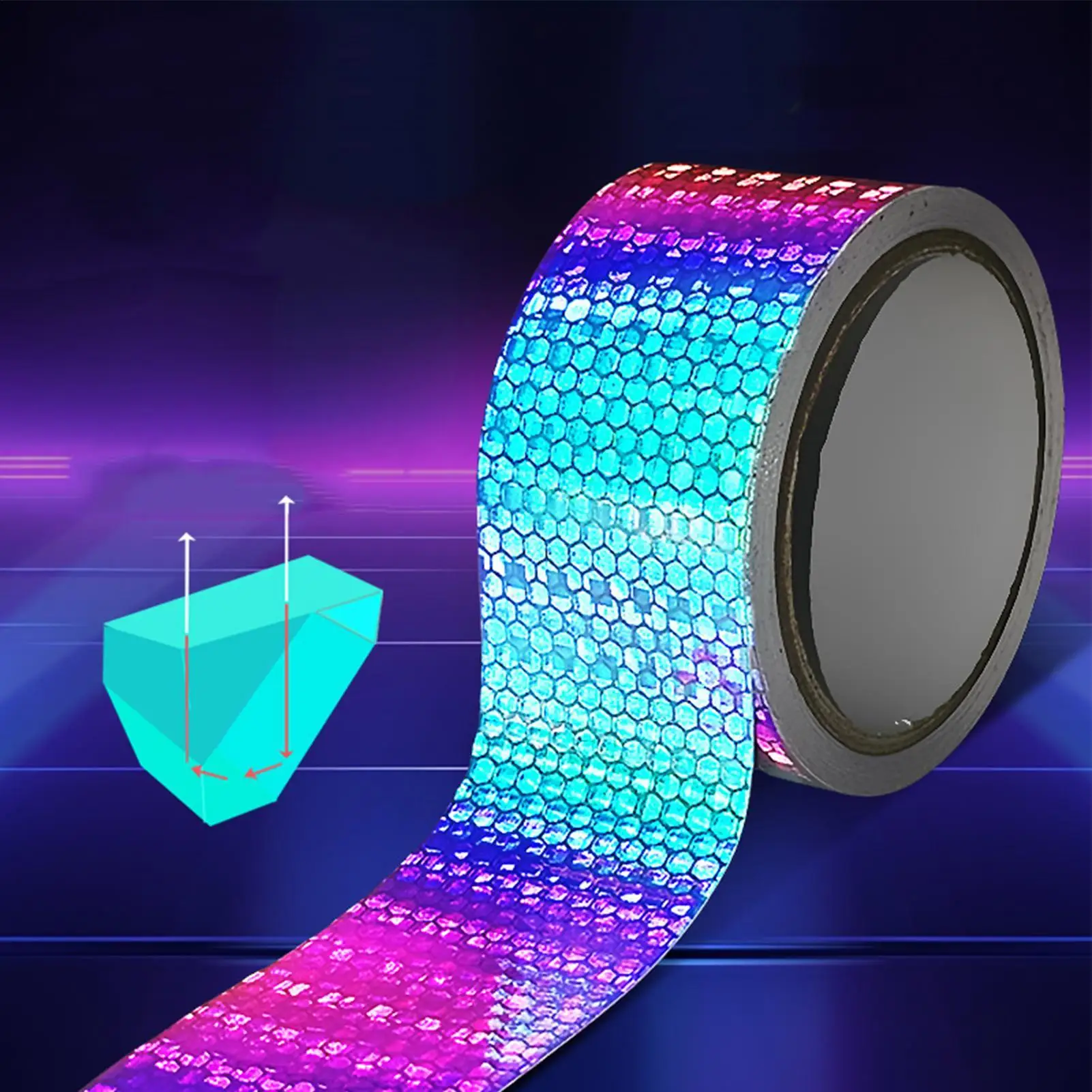 Reflective Stickers Self-Adhesive Decorative Laser Tape DIY Glitter Party Gift Packing Home Decor Tape Hot Stamping Sticker Tape