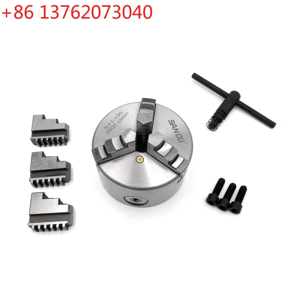 

SANOU K11 100mm 3 Jaw Lathe Chuck Manual Self-Centering Metal K11-100 Lathe Chuck With Jaws Turning Machine Tools Accessories