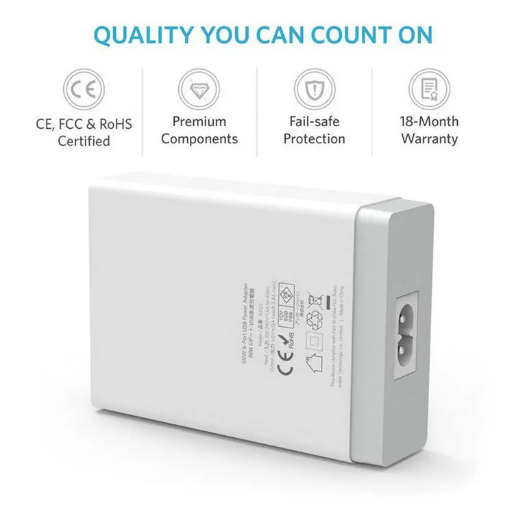 60W 10 Ports 40W 5 USB Ports Quick Charge Charger Station Dock with Cable for iPhone iPad Samsung PC Kindle Multi USB Charger