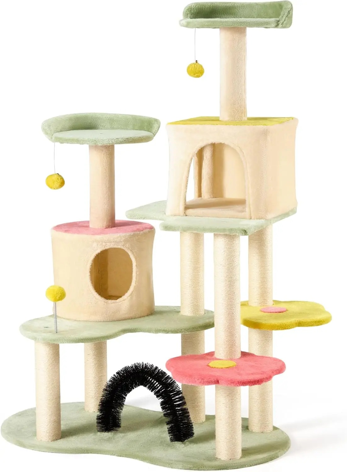 Arbre à Chat Mignon pour Chats d'Nikavec Poteaux à Gratter Couverts en Sisal, Support Confortable