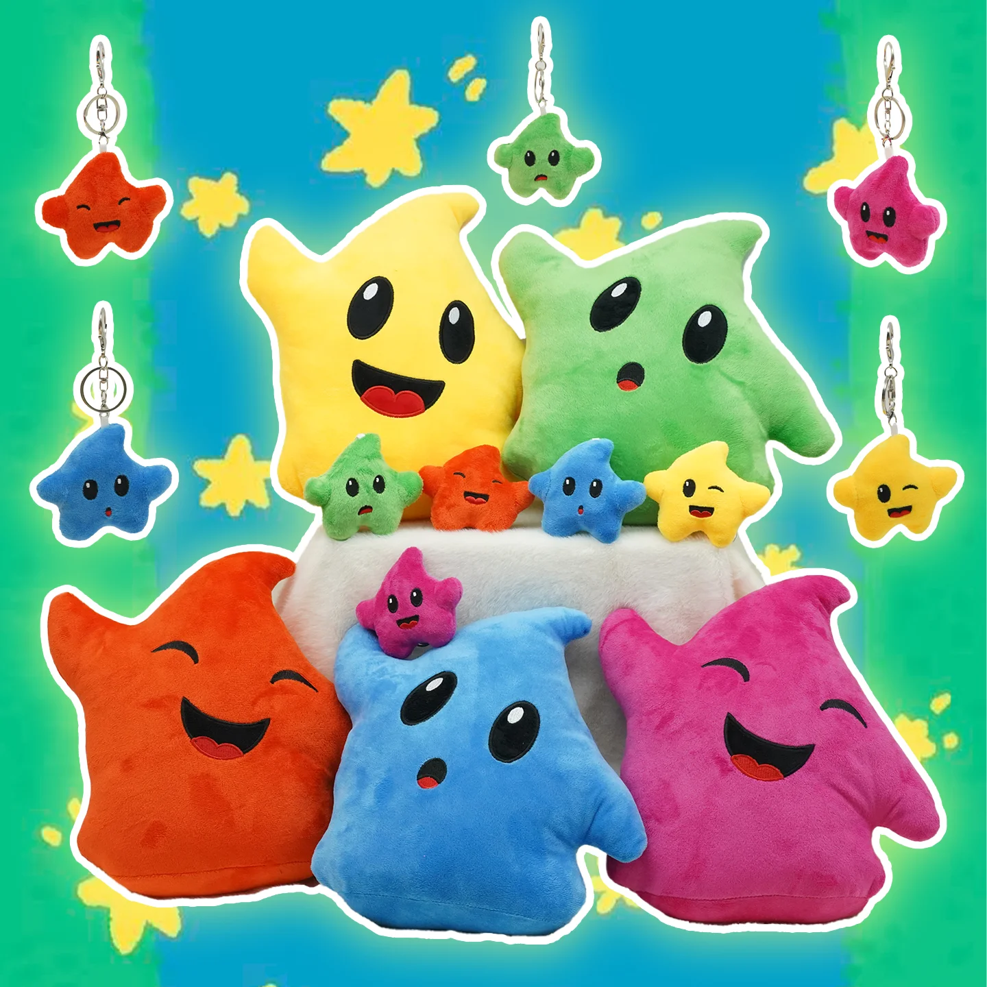 

Yanqing 2026 New Colorful Stars Plush Toys Cute Star Plush Doll Cartoon Star Plush Pillows Kids Birthday Gifts