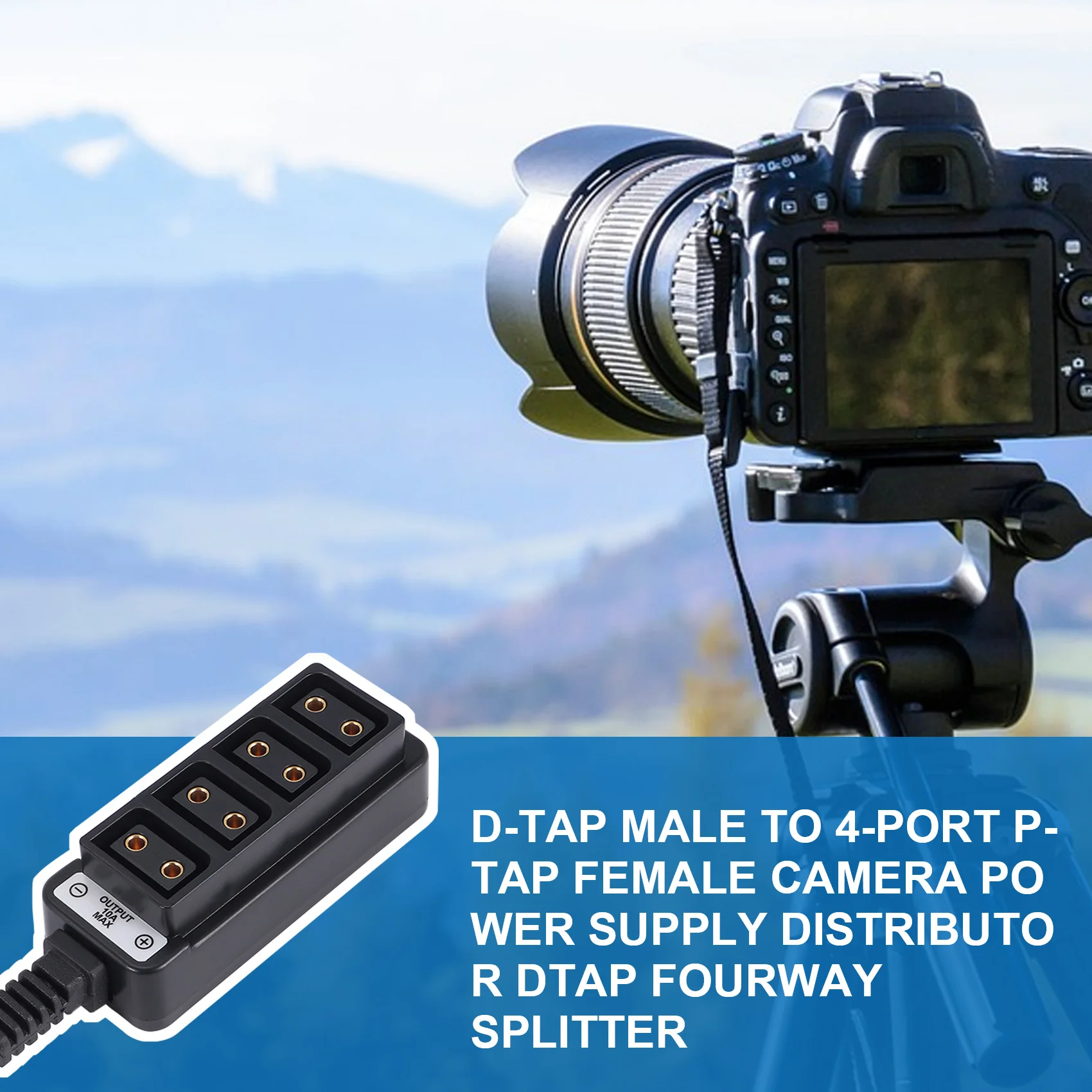 D-tap Hub Male D-tap B to 4-Port Female P-Tap Hub Adapter Splitter for HUB Adapter for Anton Bauer Battery Photography Power