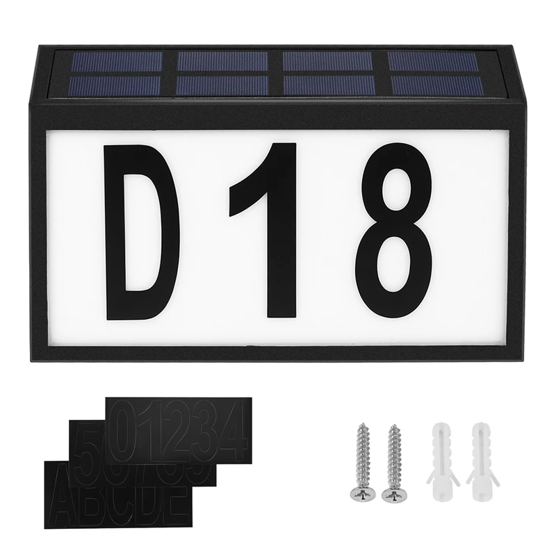 

Solar Door Light Address Indication Number Plate Solar Address Sign Outdoor House Number Light With Light Address Plate