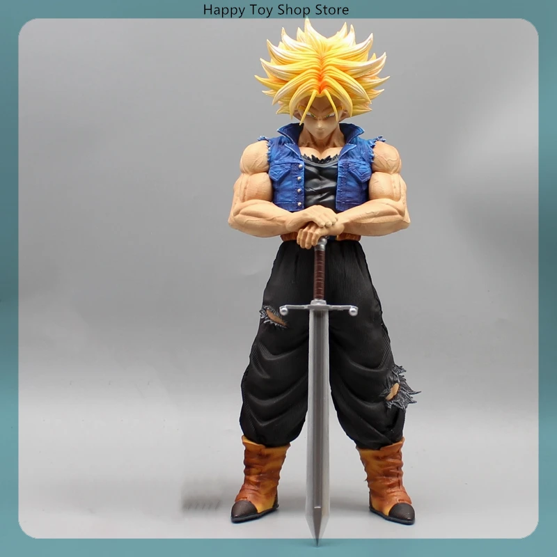 25cm Dragon Ball Torankusu Super Saiyan Stand With A Sword Anime Figure Model Statue Collection Desktop Decoration Ornament Toys