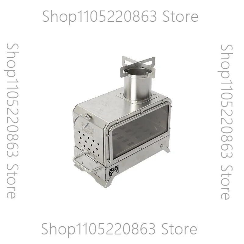 Upgraded square inch furnace outdoor camping firewood stove tent boiling water enclosure incinerator square inch furnace folding
