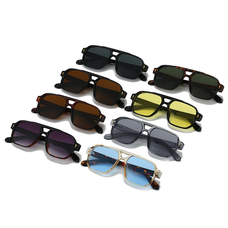 نظارات شمسية مربعة للرجال والنساء ، ظلال متدرجة ، UV400 ، مسامير عتيقة ، رياضات خارجية ، قيادة ، موضة #4