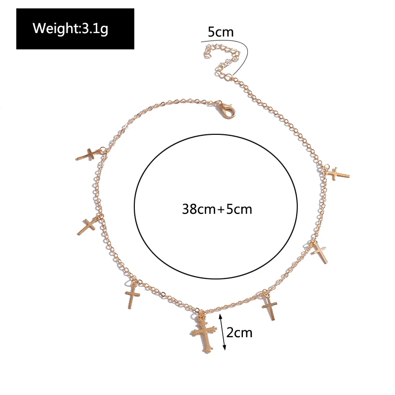 Aihua Mehrere Kleine Kreuz Schlüsselbein Kette Halsketten & Anhänger für Frauen Heißer Verkauf Femininos Colares Party Schmuck – Detail 8