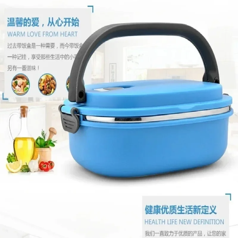 2026 Portable Single Layer Rectangular Stainless Steel Bento Box Sealed Student Lunch Box Food Storage Container Random Color