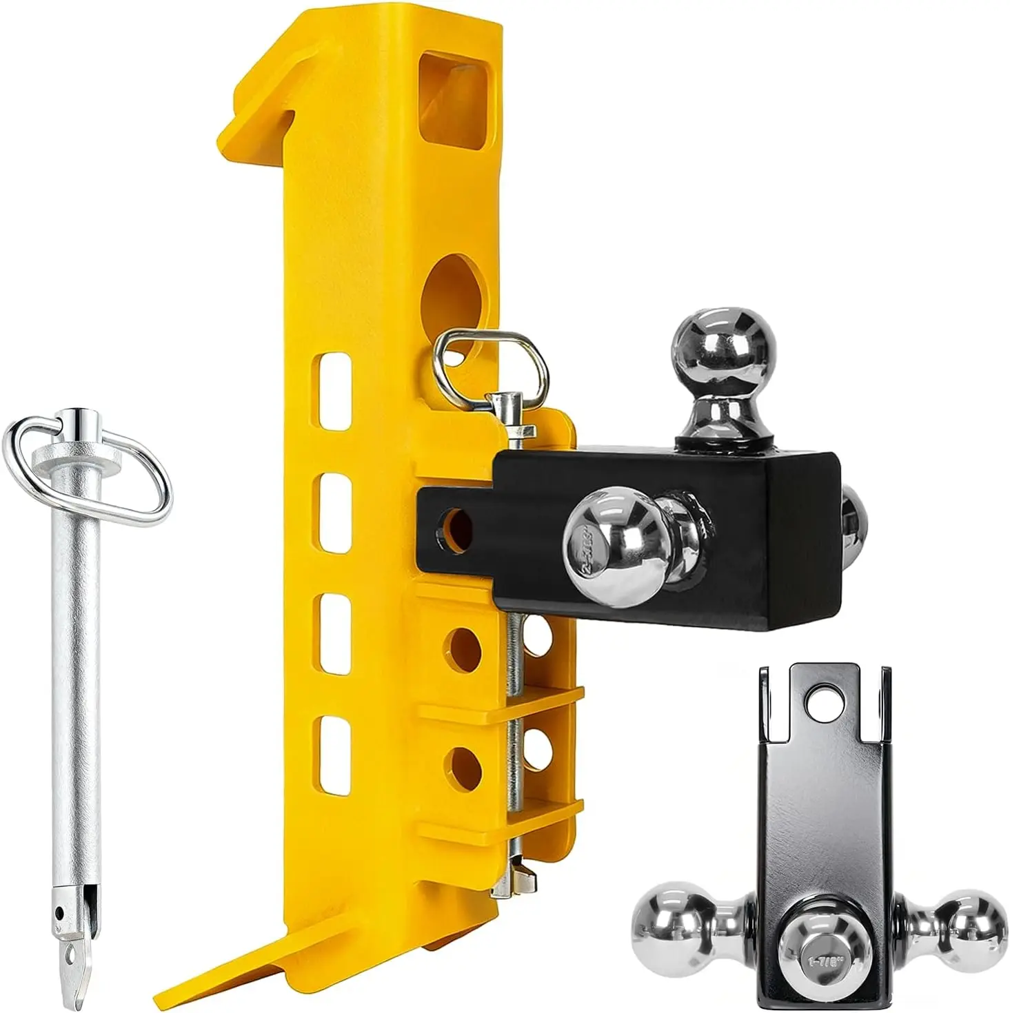 

Heavy Skid Hitch with 3-Ball, 7500/20000 lbs Capacity, 3-Height Adjust, Fits Skid Steer & Tractors