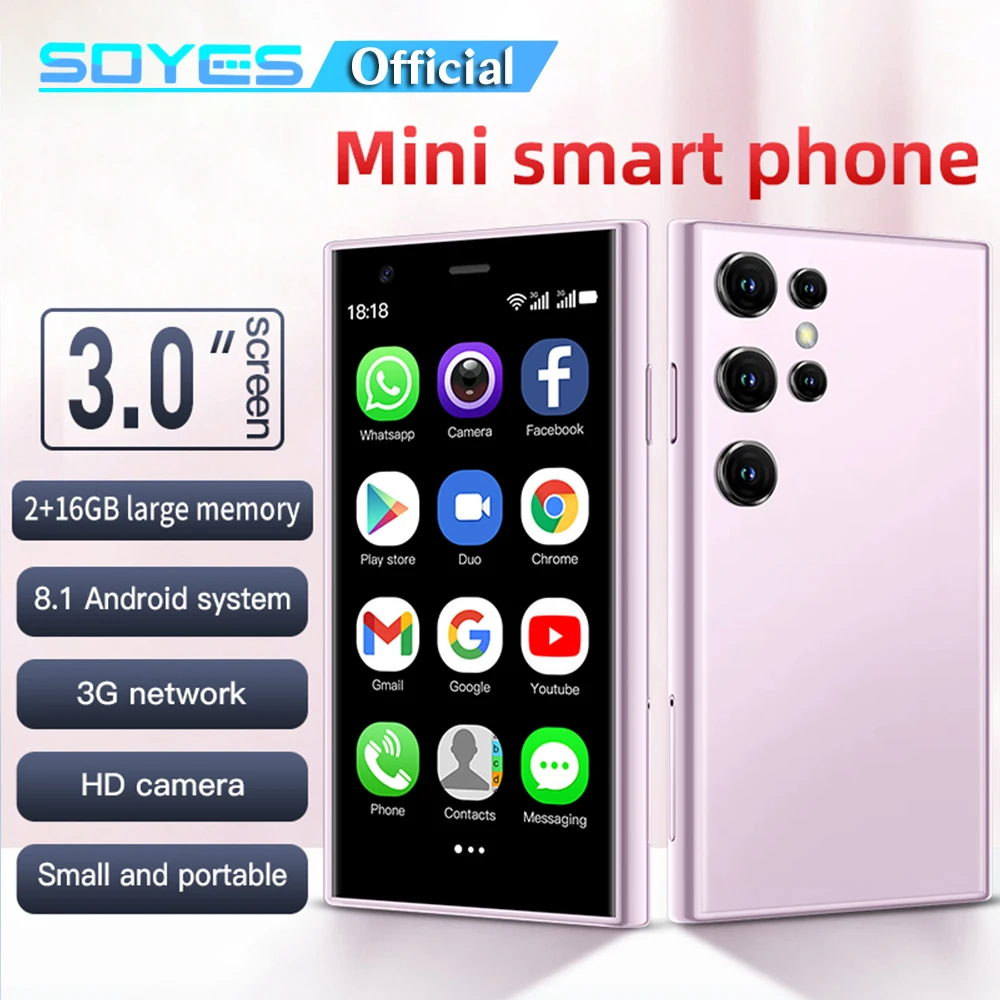 

SOYES S23 Pro 3.0 Inch Little Android8.1 Smartphone 2GB RAM 16GB ROM Dual SIM Standby 1000mAh 3G Network Compact Mobile Phone