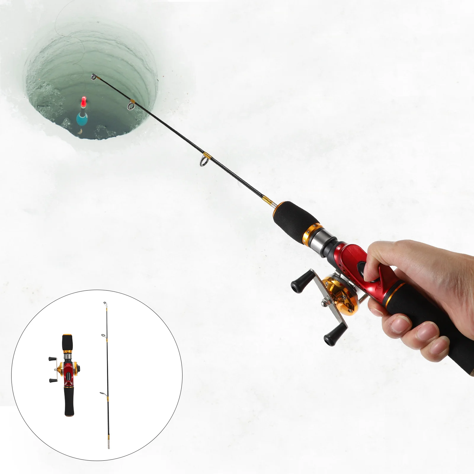 Ice Fishing Rod Tool Winter Supply Outdoor Portable FRP Pole Convenient Creative Gear