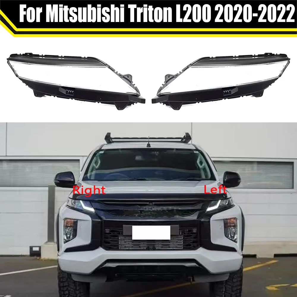 

For Mitsubishi Triton L200 2020 2021 2022 Headlight Shade Transparent Lampshade Headlamp Cover Lamp Shell Headlights Lens