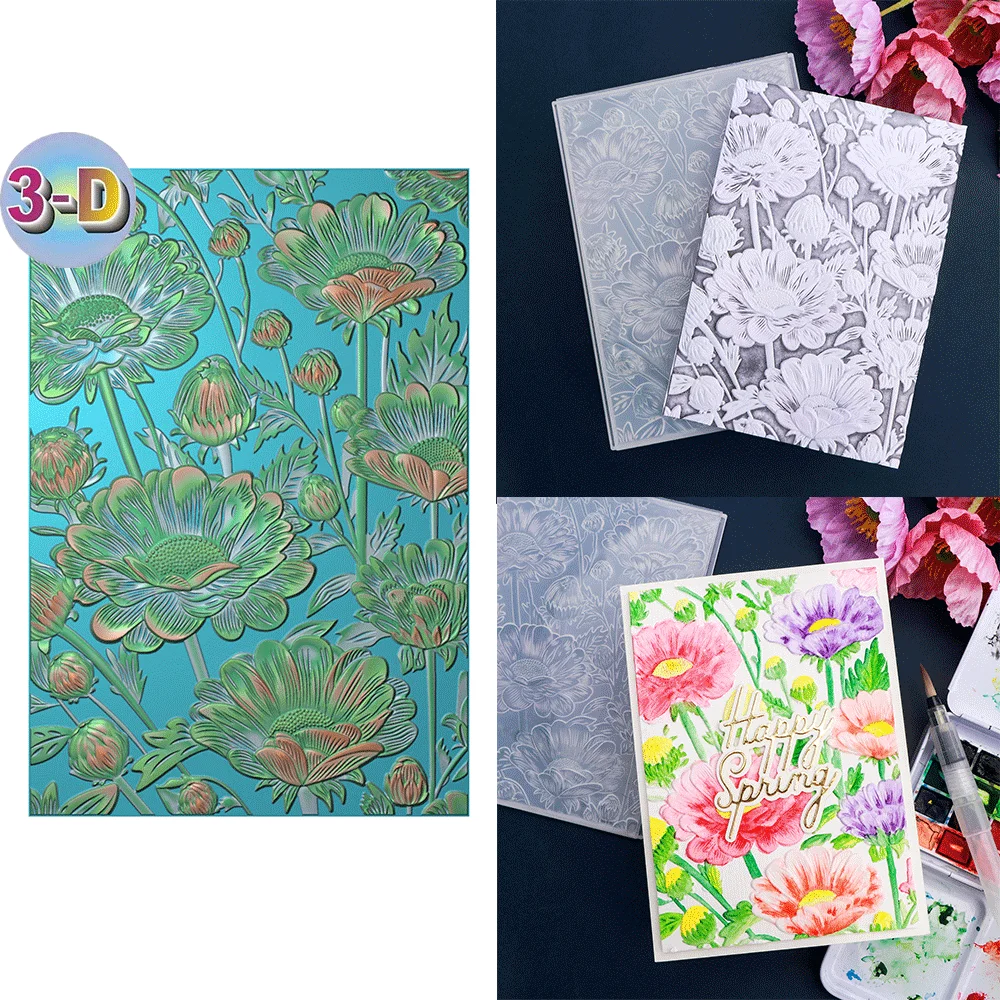

Garden Gerbera 3D Embossing Folder and Matching Dies for Adding Textured Detail To Paper Crafting Wedding Card Making Supplies