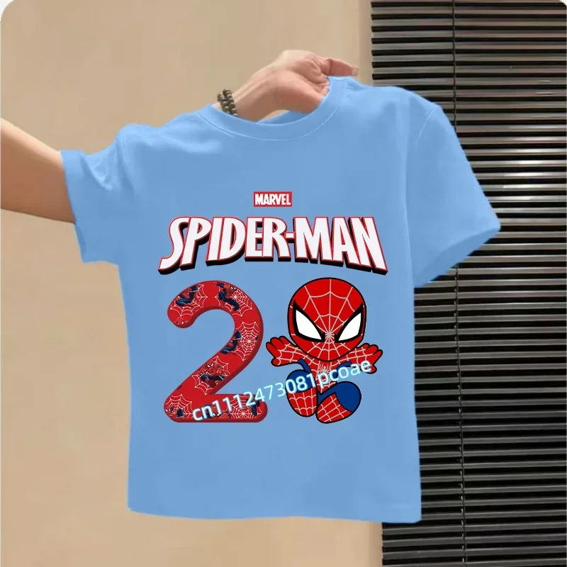 Cotton T-shirt for children aged 1-12. Spider-Man boy sports