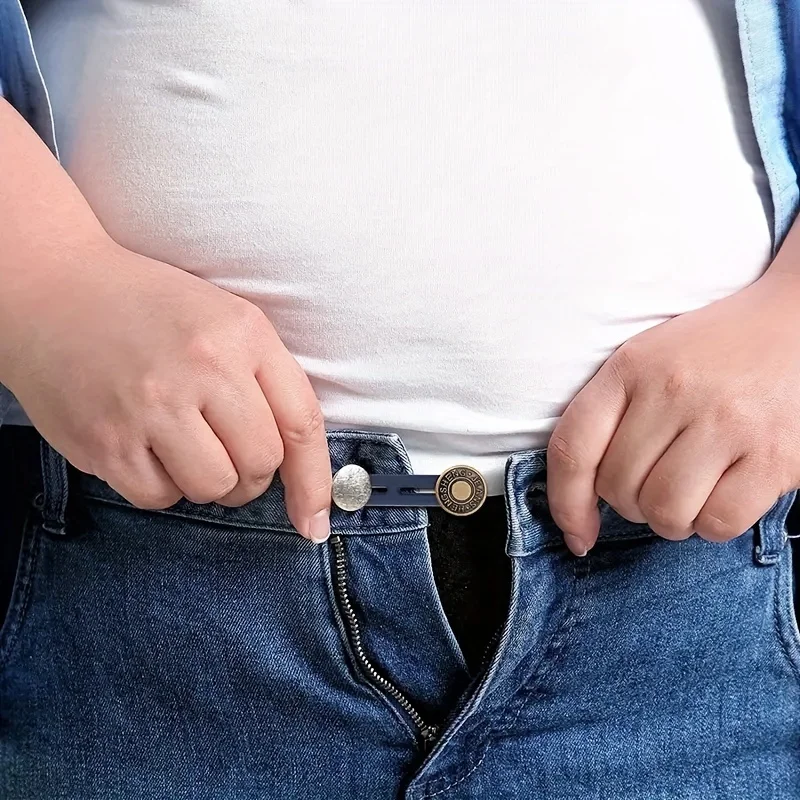 6 Stück Unisex-Jeans-Knopfverlängerungsschnallen, Metall-Instant-Hüftgurtverlängerer, geeignet für Jeans, Hosen und Hemdkragen – Detail 5