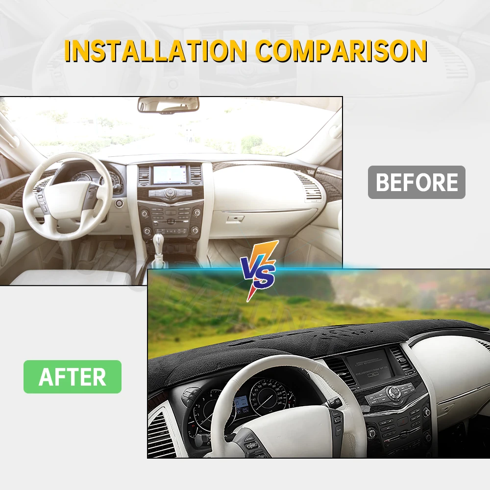 Couverture de panneau de voiture pour Nissan Patrol, Pare-soleil, Pare-soleil, PingPanel, Accessoires de tapis, Polymères Prada, Y62, Armada, 2010-2021, 2022, 2023