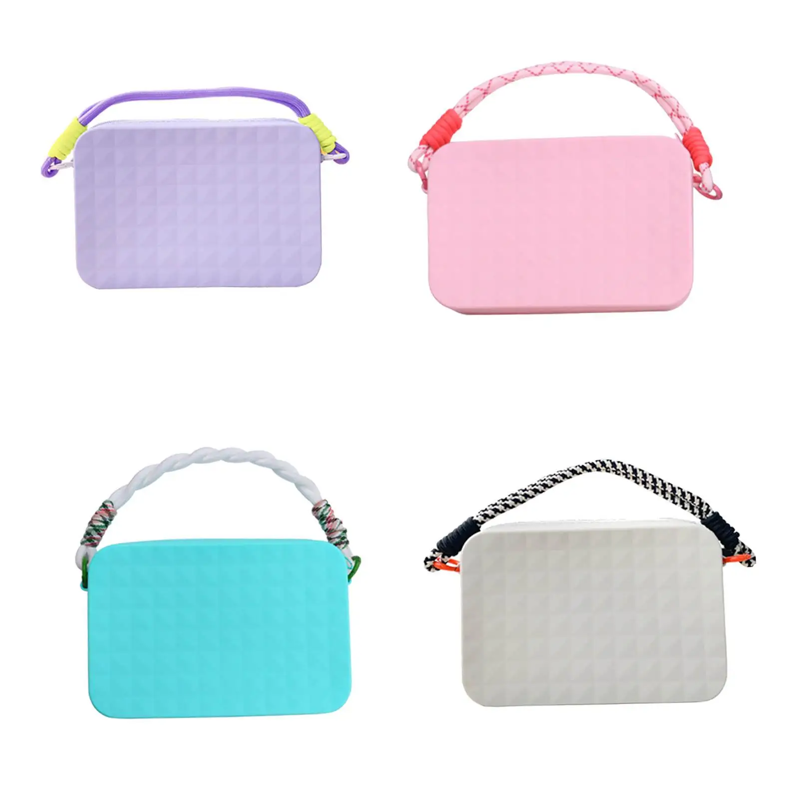 Silicone Phone Holder Decorative Phone Pocket Sleeves Portable Storage Organizer Zipper Small Pouch Beach Tote Bags Accessories