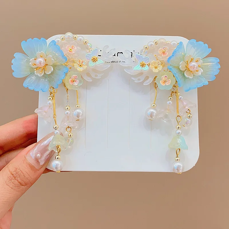 Headwear Girl Children Fringe Antique Hair Accessories Antique Chinese Style Hair Card Girl Princess Accessories Girl Hair Clip