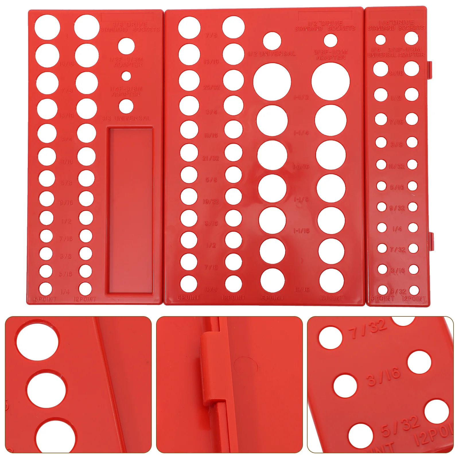 3pcs Organizer Wall Mount 1/4Inch 3/8Inch 1/2Inch Tool Holder Storage Rack For Magnetic Rail Socket Holders Organizers Tool Box