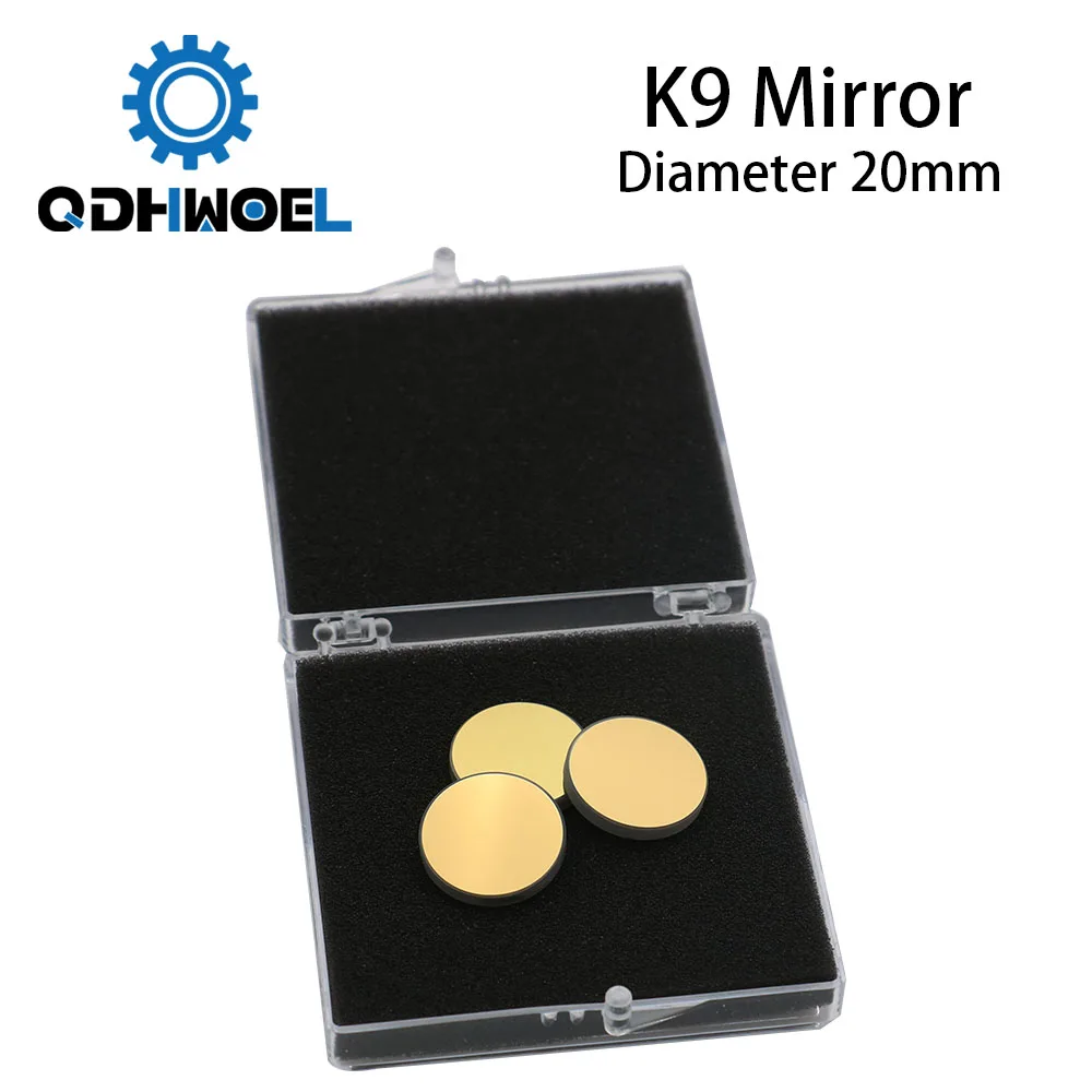 

QDHWOEL Diameter 20mm K9 CO2 laser reflection mirror glassmaterial with golden coating for laser engraver cutting Machine