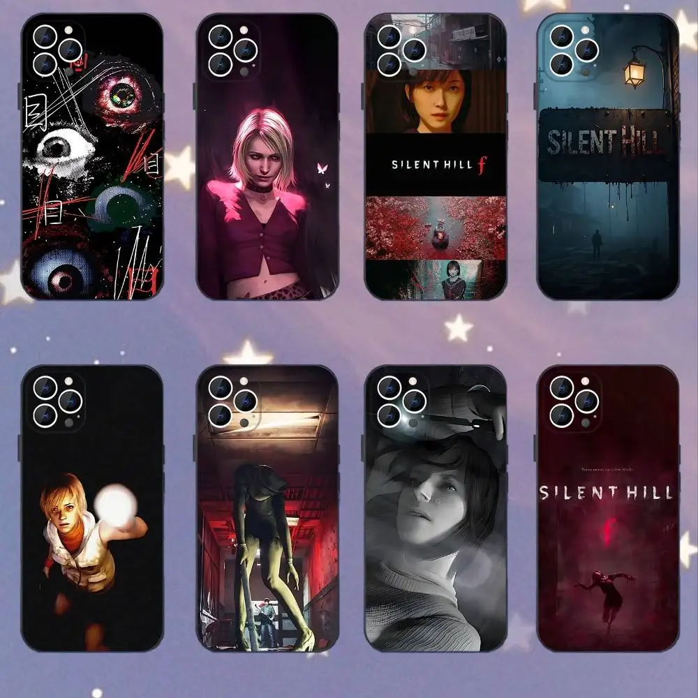 

S-Silent Horror Hill Game Phone Case For iPhone 17,16,15,14,13,12,11,Pro,XS,Max,XR,Plus,E,SE4,Mini Black Soft Cover
