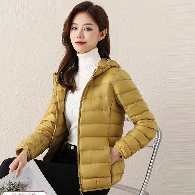 2023 New Women Down Jacket Winter Coat Female Short Parkas Slim and Light Outwear Fashion Hoodie make someone slimmer Overcoat