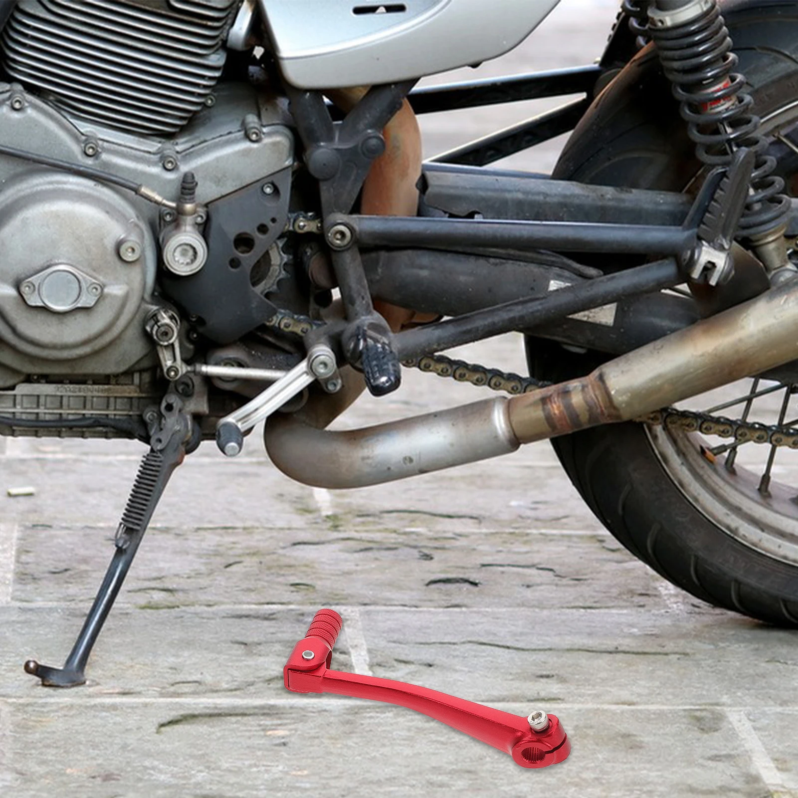 

Aluminum Alloy Motorcycle Gear Shift Red Foldable Dirt Bike Shifter Easy Installation Outdoor Travel Accessory Motorcycle Foot