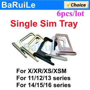 Bilashmart BaRuiLe 6 Single Sim Tray Holder iPhone 11 12 13 15 16 Pro Max 14 Plus X XR XS Sim Card Repair Parts