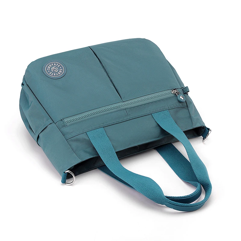 Schicke Damen Nylon Umhängetasche mit Verstellbarem Riemen Reißverschluss Vielseitige Einfarbige Schultertasche für den Alltag – Detail 9